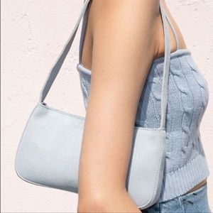 Brandy Melville Baby Blue Suede Baguette Bag NWOT